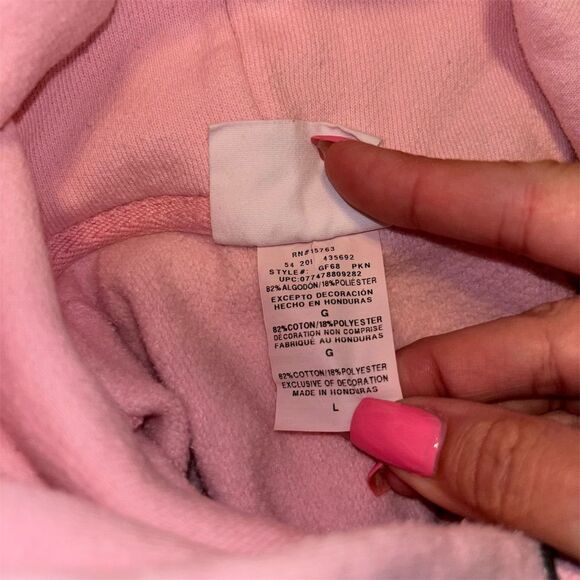 Champion x Super Mario Bros Toad Pink Pullover Hoodie Unisex Size L RARE - Picture 9 of 9